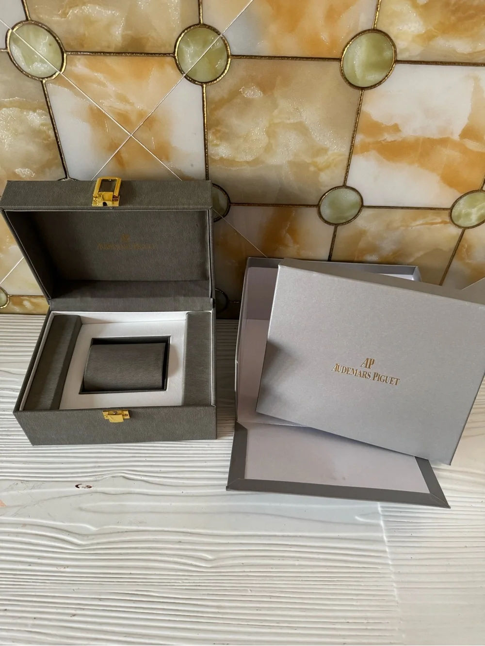 Audemars Piguet Gray and Gold Travel Watch Box